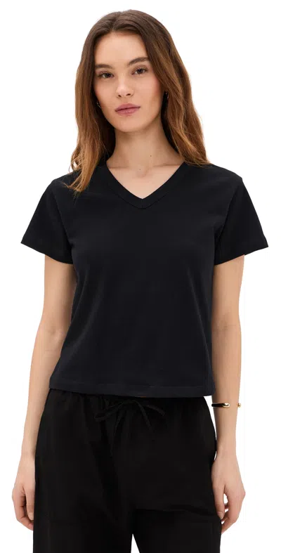 Leset Margo V Neck Tee In Black