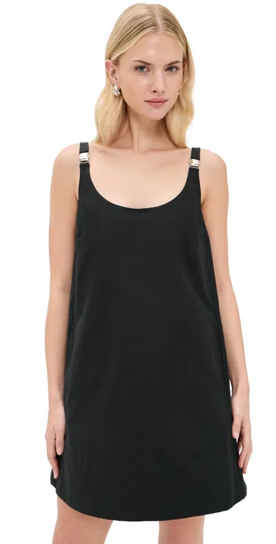Staud Glade Buckled Cotton-blend Mini Dress In Gray