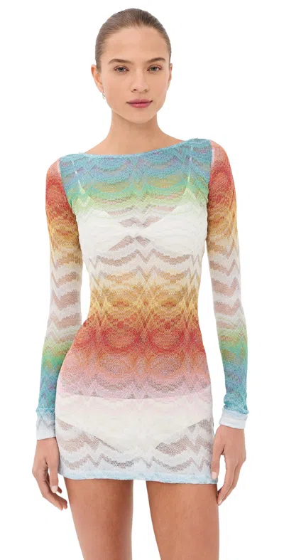 Missoni Shaded Viscose Lame Mini Dress Multicolor