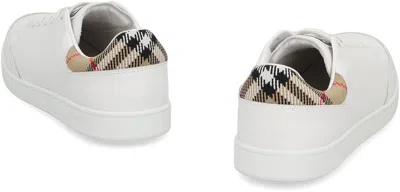 Burberry Low Top Sneakers Contrast Heel Detail Rubber Sole In Multi