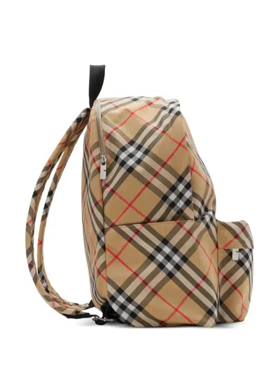 Burberry Nova Check Pattern Backpack In Nude