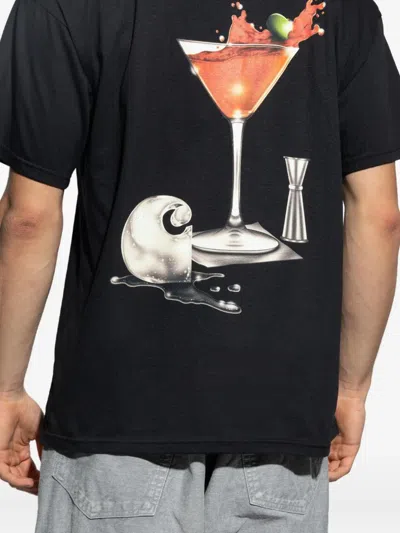 Carhartt Wip Ss Jake Garcia Martini Print Organic Cotton T Shirt In Black
