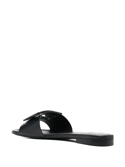 Fendi Wide-band Slide Sandals With Ff Baguette Motif In Blue