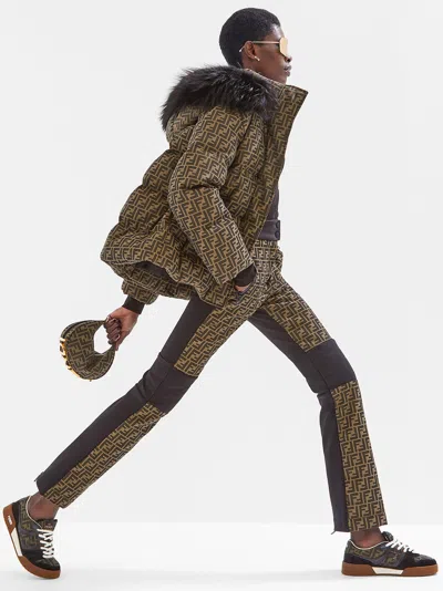 Fendi Match Sneaker In Black Fabric And Suede Women In Multi