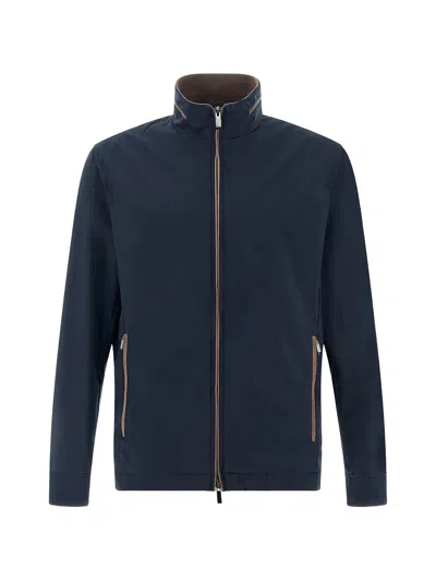 Paul & Shark Alcantara Details Jacket In Blue