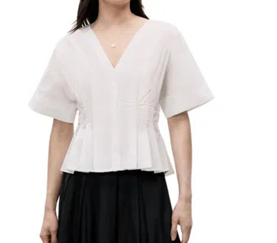 Rebecca Taylor Priya V-neck Top In White In Neutral