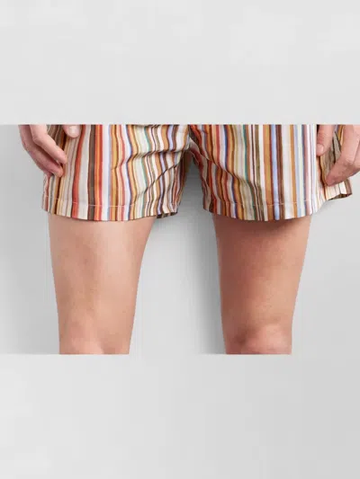Paul Smith Painted Signature Stripe Recycled Polyester Swim Shorts In Multi