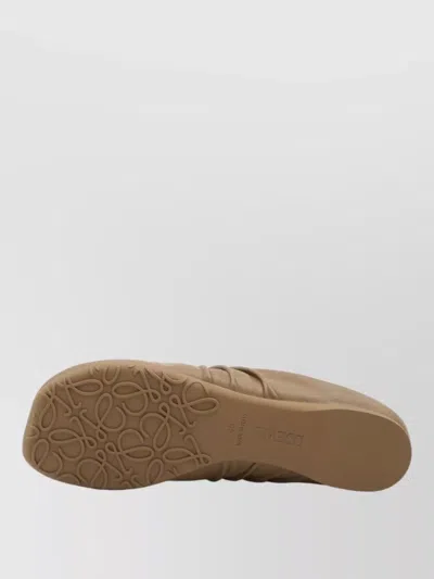Loewe Women's Nappa Calf Leather Pebble Soft Ballet Flat (authentic Pre-loved) In Brown
