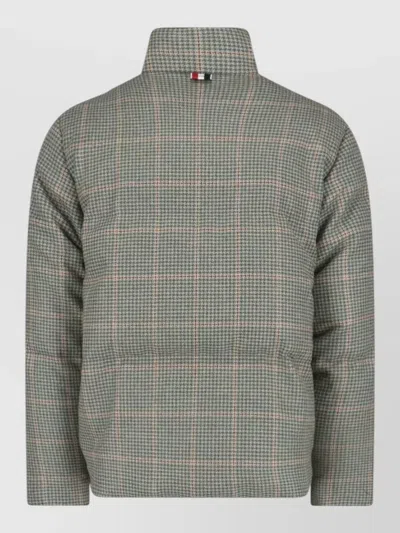 Thom Browne Reversible Down Jacket Featuring Checkered Pattern In Green