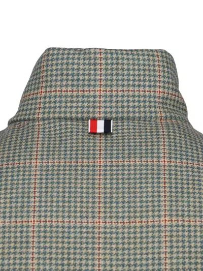 Thom Browne Reversible Down Jacket Featuring Checkered Pattern In Green