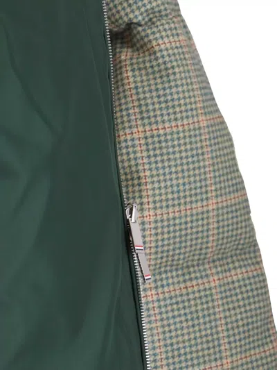Thom Browne Reversible Down Jacket Featuring Checkered Pattern In Green