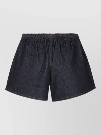 Jacquemus Amelo De-nîmes Blue Cotton Cashmere Shorts In Blue
