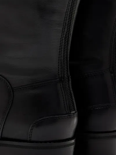 Sam Edelman Zip Leather Boots In Black