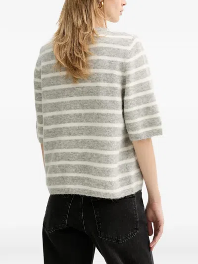 Gestuz Alphagz Stripe-pattern Sweater In Gray