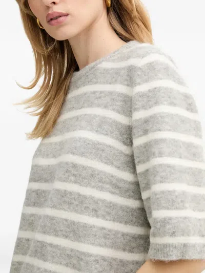 Gestuz Alphagz Stripe-pattern Sweater In Gray