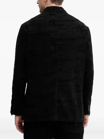 Armani Exchange Double-breasted Jacket In Black