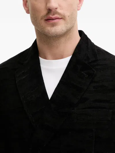 Armani Exchange Double-breasted Jacket In Black