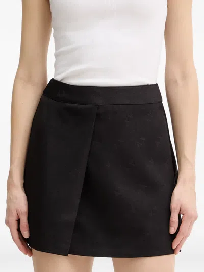 Armani Exchange Patterned Mini Skirt In Black