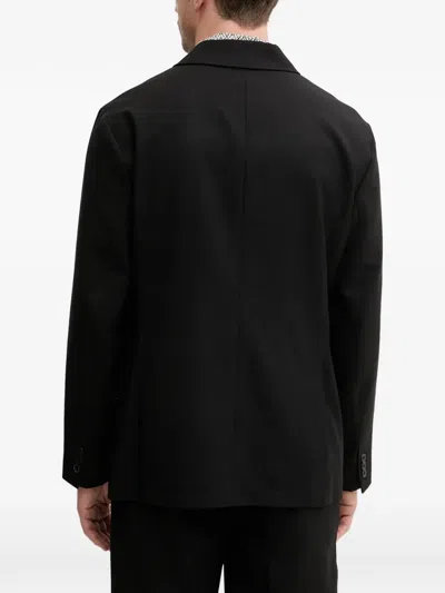 Armani Exchange Buttoned Blazer In Black