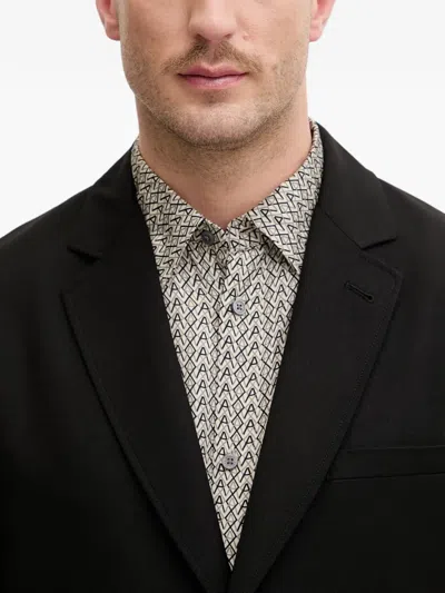 Armani Exchange Buttoned Blazer In Black