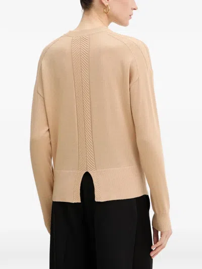 Armani Exchange Textured Split-back Sweater In Neutral