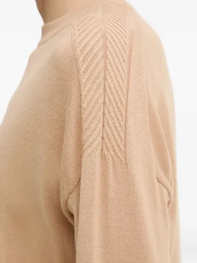 Armani Exchange Textured Split-back Sweater In Neutral