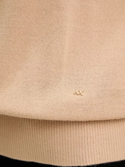 Armani Exchange Textured Split-back Sweater In Neutral