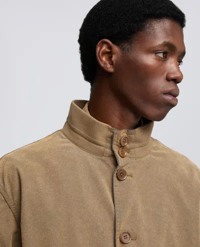 Aspesi Flocked Chambray Jacket In Brown