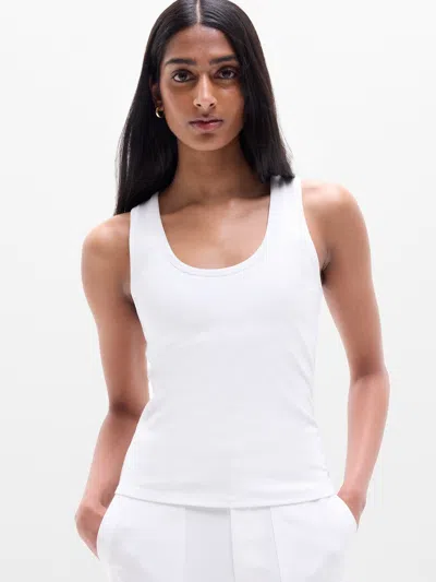 Athleta Signature Rib Scoop Tank In White