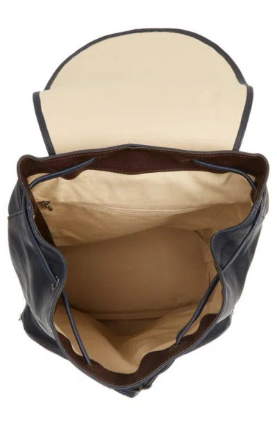 Longchamp 3d Leather Backpack In Blue