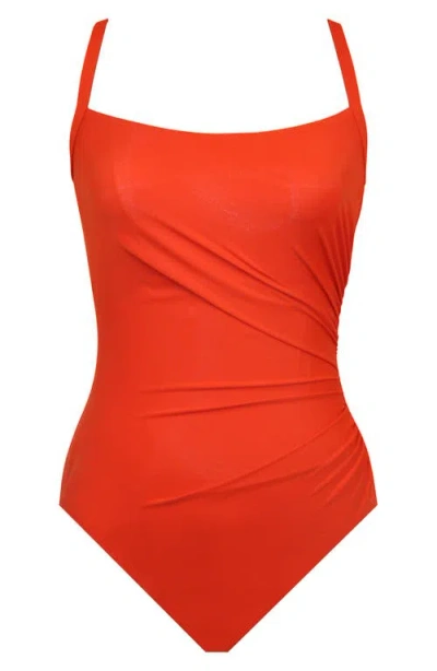 Miraclesuit Rock Solid Starr Underwire One-piece Swimsuit In Red