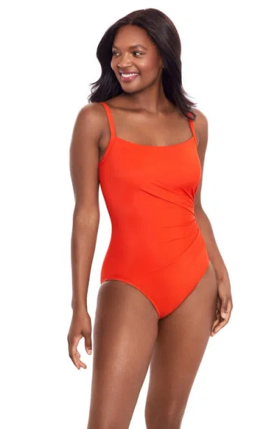 Miraclesuit Rock Solid Starr Underwire One-piece Swimsuit In Red