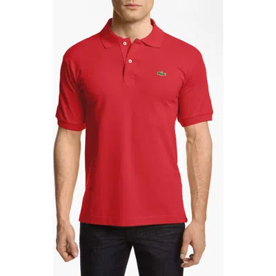Lacoste Short Sleeve Pique Original Fit Polo Shirt In Red