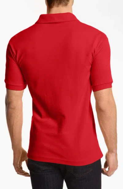Lacoste Short Sleeve Pique Original Fit Polo Shirt In Red