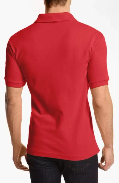 Lacoste Short Sleeve Pique Original Fit Polo Shirt In Red