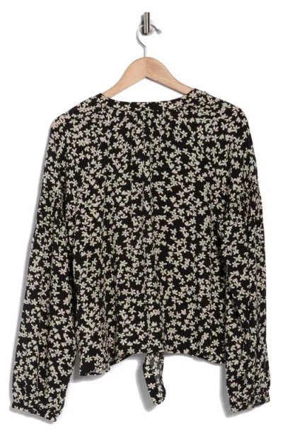 Sanctuary Tie Front Button-up Shirt In Multi