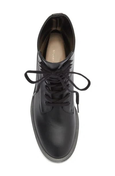 Stuart Weitzman Sondra Lace-up Combat Boot In Black