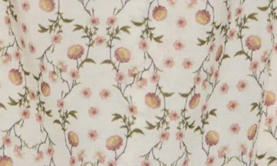 Max Studio Ruffle Front Floral Top In Multi