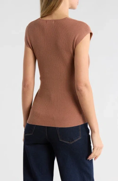 Max Studio Cap Sleeve Wrap Sweater In Gold