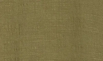 Max Studio Side Ruched Short Sleeve V-neck Sweater In Green