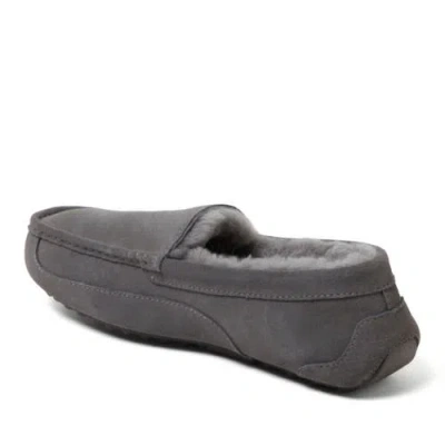 Dearfoams Fireside Melbourne Genuine Shearling Moccasin Slipper In Gray