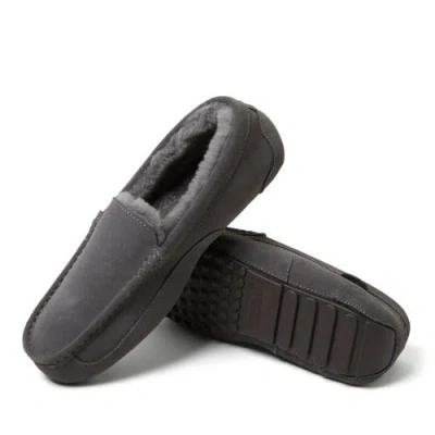 Dearfoams Fireside Melbourne Genuine Shearling Moccasin Slipper In Gray
