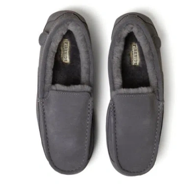 Dearfoams Fireside Melbourne Genuine Shearling Moccasin Slipper In Gray