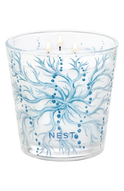 Nest New York Ocean Mist & Sea Salt Decorative 3-wick Candle, 21.2 Oz. In Blue