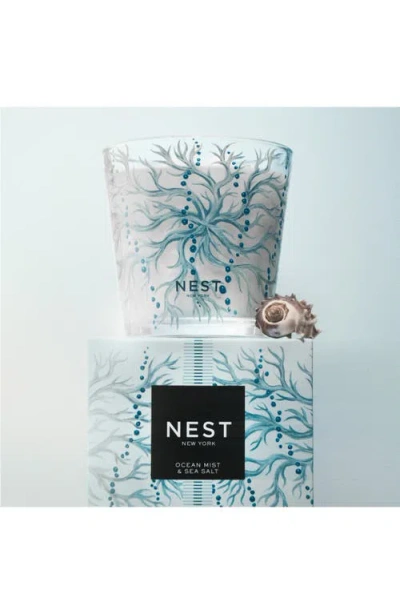 Nest New York Ocean Mist & Sea Salt Decorative 3-wick Candle, 21.2 Oz. In Blue