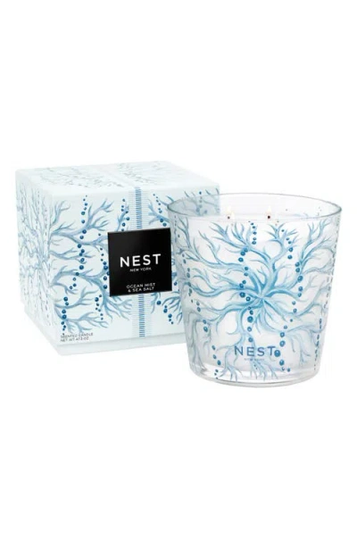 Nest New York Ocean Mist & Sea Salt Decorative 3-wick Candle, 21.2 Oz. In Blue