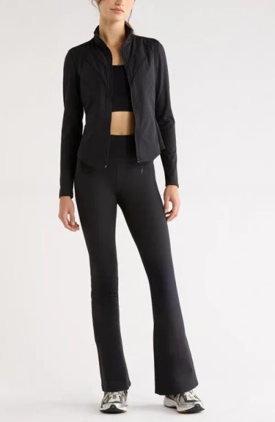 Zella Thrive Rib Bootcut Pants In Black
