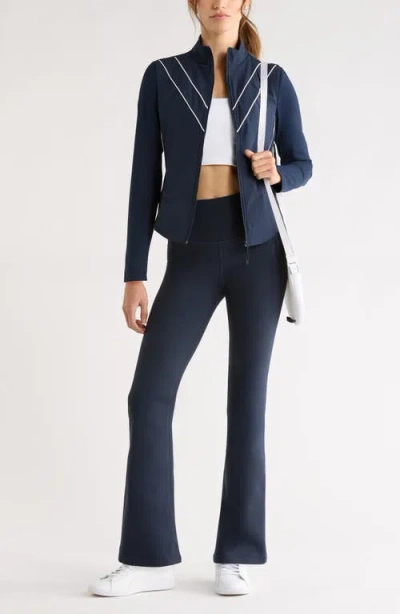 Zella Studio Luxe Piped Bootcut Leggings In Blue