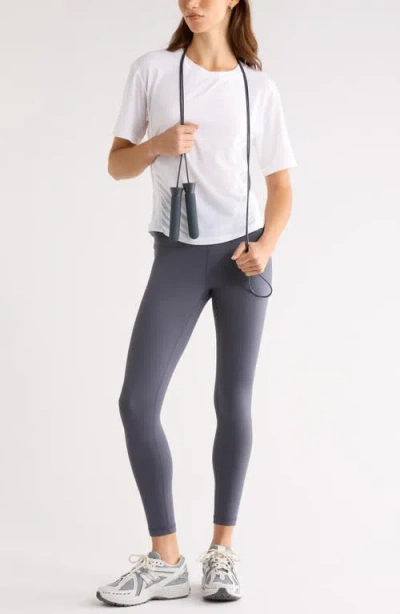 Zella Breathe Ruched Performance T-shirt In White