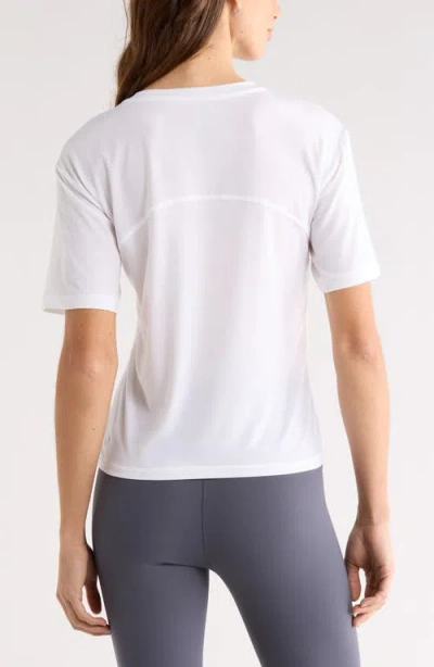 Zella Breathe Ruched Performance T-shirt In White